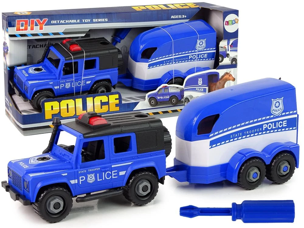 Lean Toys Policijos visureigis su priekaba LeanToys