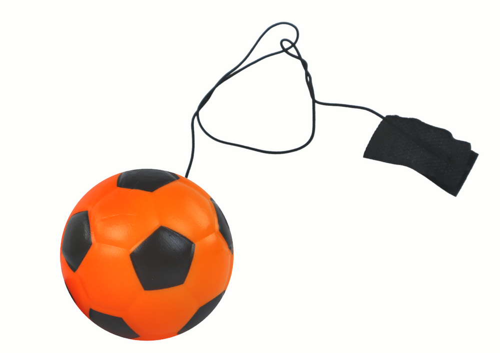 Lean Toys Oranžinis 6 cm PU futbolo kamuolys su guma