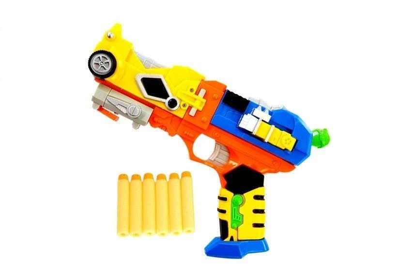Lean Toys Vaikiškas pistoletas su putplasčio strėlėmis ir kauke