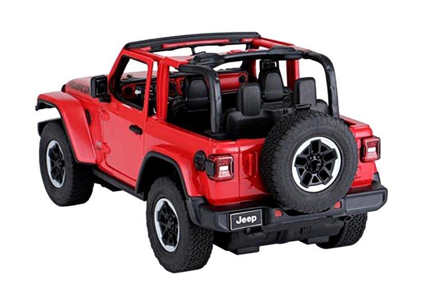 Rastar Nuotoliniu būdu valdomas raudonas Jeep Wrangler Rubicon 1:14 modelis