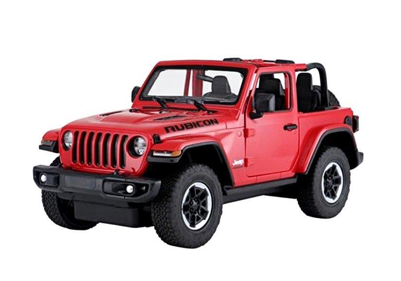 Rastar Nuotoliniu būdu valdomas raudonas Jeep Wrangler Rubicon 1:14 modelis