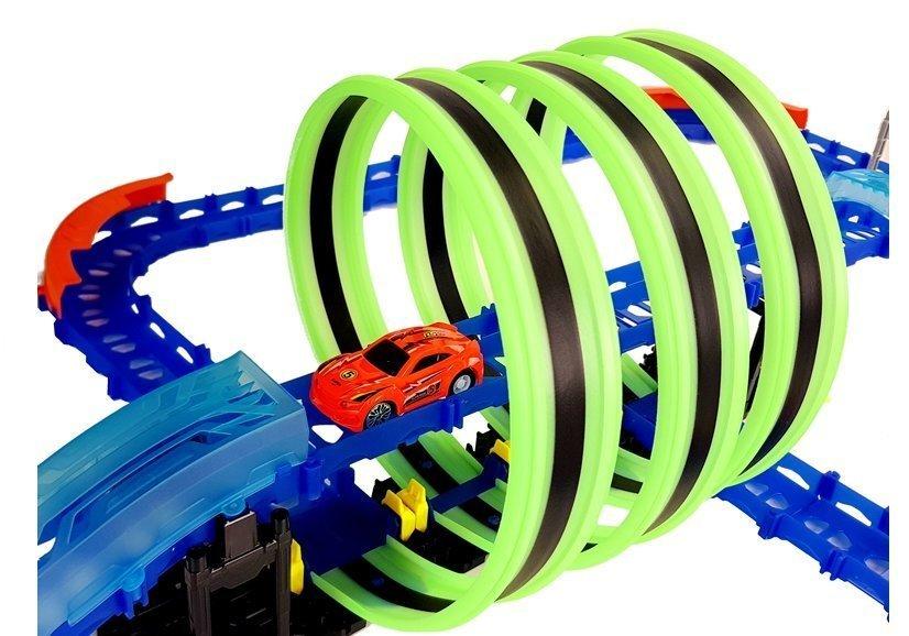 Lean Toys Lenktynių trasa su nuotoliniu būdu valdomu automobiliu, 105x67x23 cm
