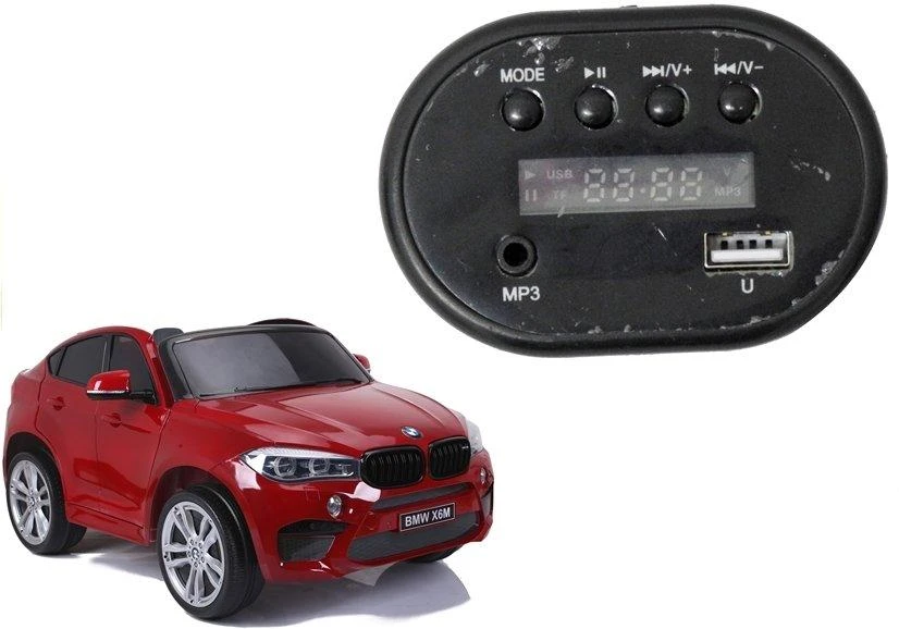 BMW X6M vaikiškas automobilis su garso valdymo pultu