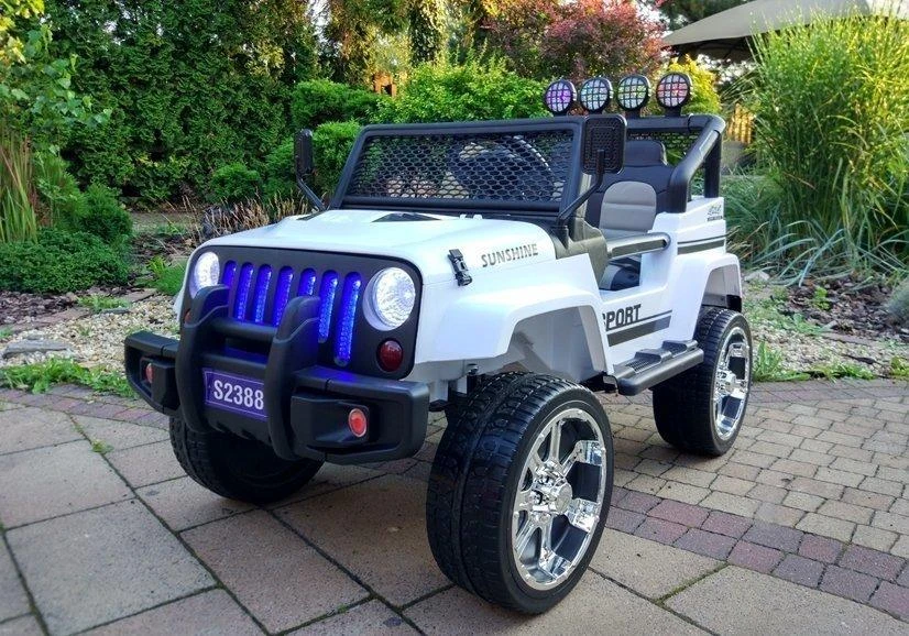 Lean Cars Elektrinis visureigis vaikams Jeep S2388, baltas