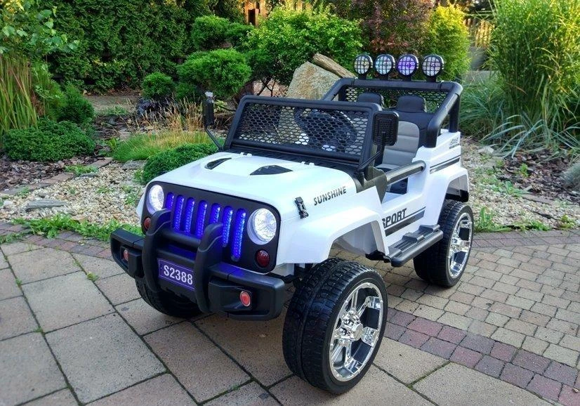 Lean Cars Elektrinis visureigis vaikams Jeep S2388, baltas