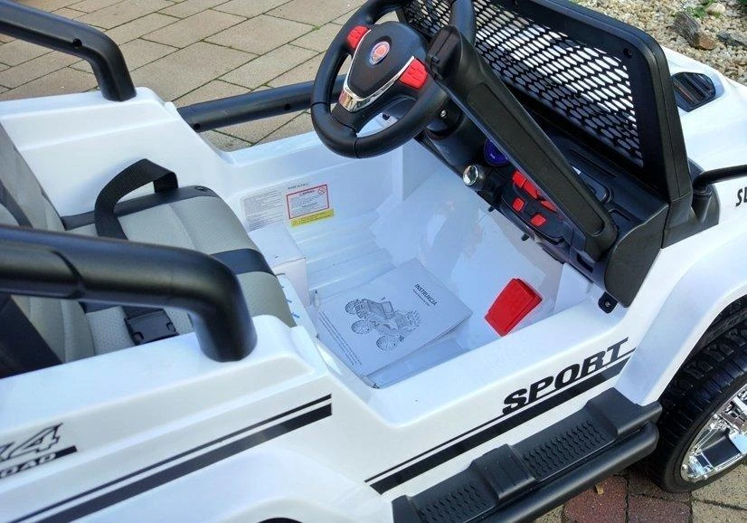 Lean Cars Elektrinis visureigis vaikams Jeep S2388, baltas