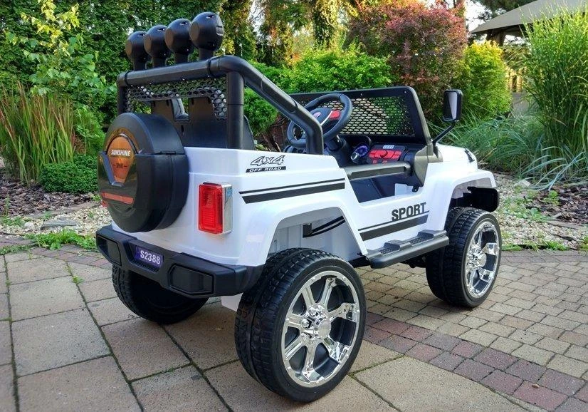 Lean Cars Elektrinis visureigis vaikams Jeep S2388, baltas