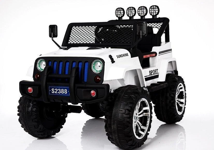 Lean Cars Elektrinis visureigis vaikams Jeep S2388, baltas