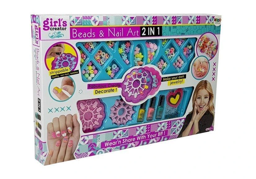 Lean Toys Grožio rinkinys 2 in1 manikiūrui ir papuošalams gaminti