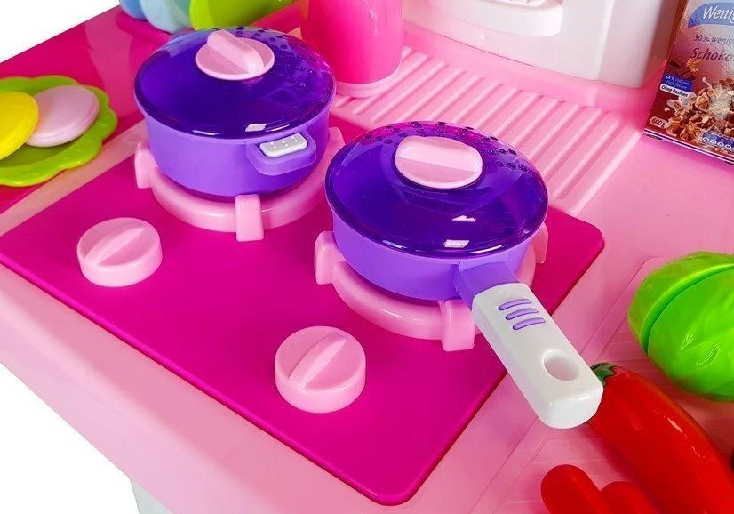 Vaikiška virtuvėlė Lean Toys su priedais ir jutikliniu ekranu