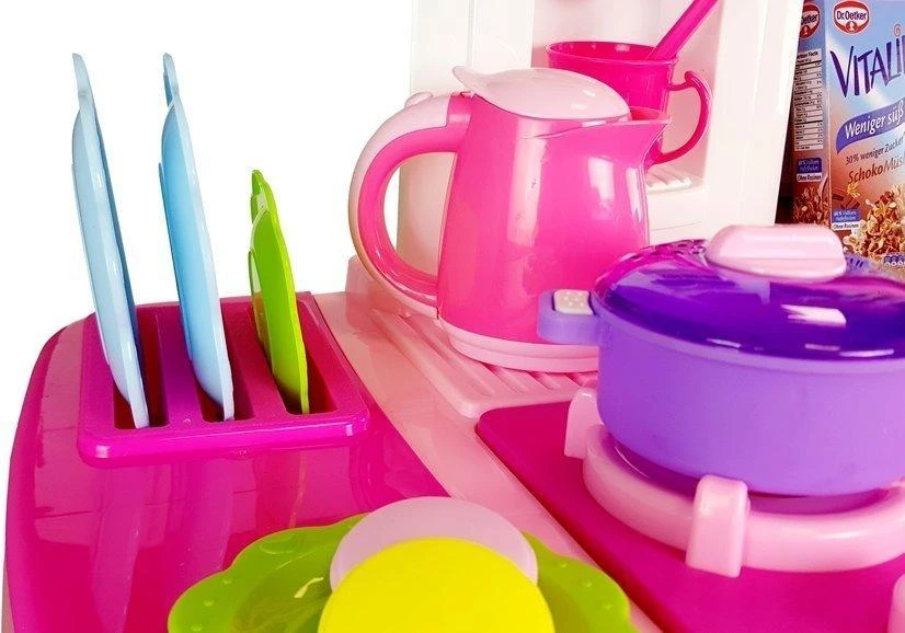 Vaikiška virtuvėlė Lean Toys su priedais ir jutikliniu ekranu