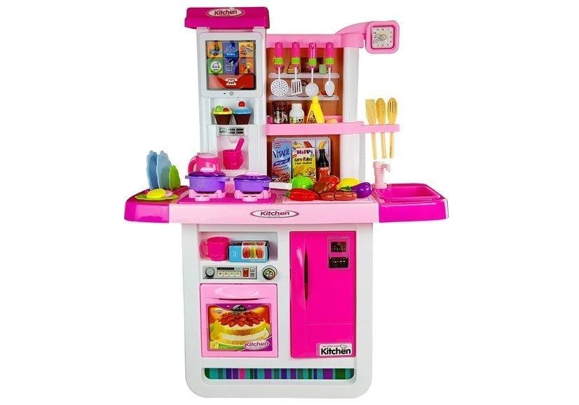 Vaikiška virtuvėlė Lean Toys su priedais ir jutikliniu ekranu
