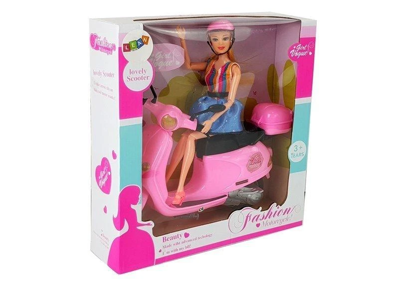 Lean Toys Lėlė su motoroleriu LeanToys