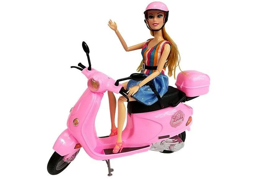Lean Toys Lėlė su motoroleriu LeanToys