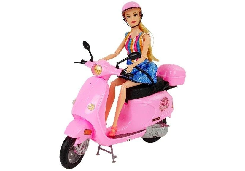 Lean Toys Lėlė su motoroleriu LeanToys