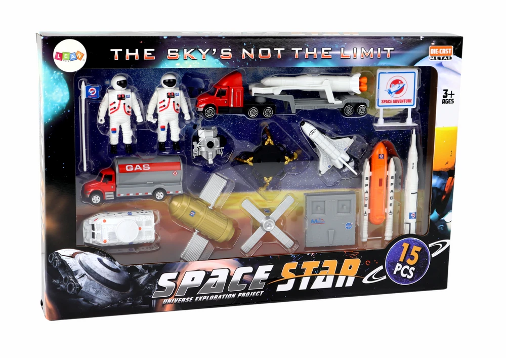 Kosminės stoties rinkinys Space Truck Rocket Lean Toys, 15 d.