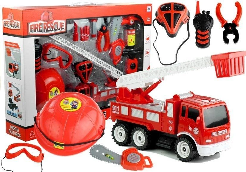 Lean Toys Gaisrininko rinkinys Fire Rescue, 14 vnt.
