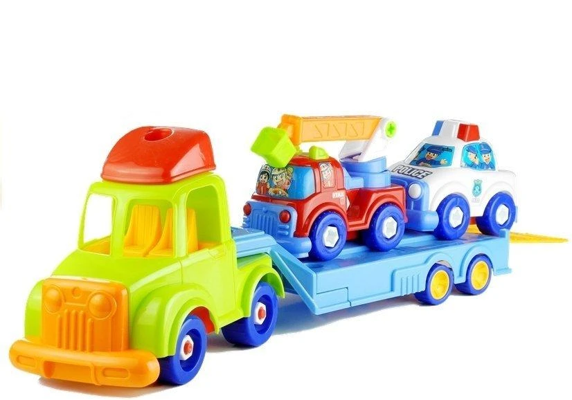 Lean Toys Vilkikas su automobiliukais ir aksesuarais