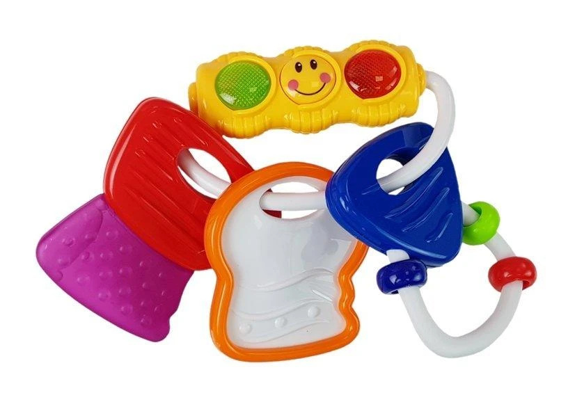 Lean Toys Kramtukas barškutis šviečiantys raktai