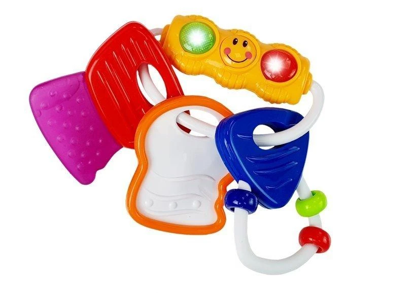 Lean Toys Kramtukas barškutis šviečiantys raktai