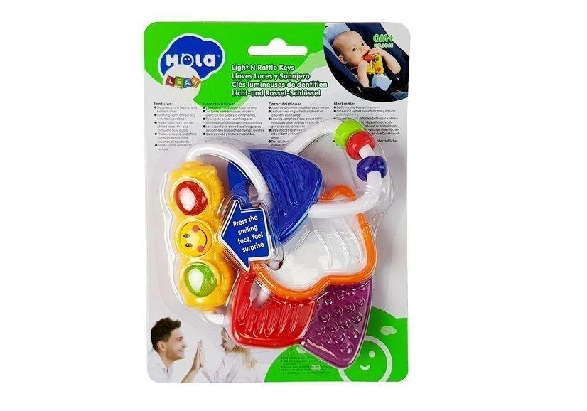 Lean Toys Kramtukas barškutis šviečiantys raktai