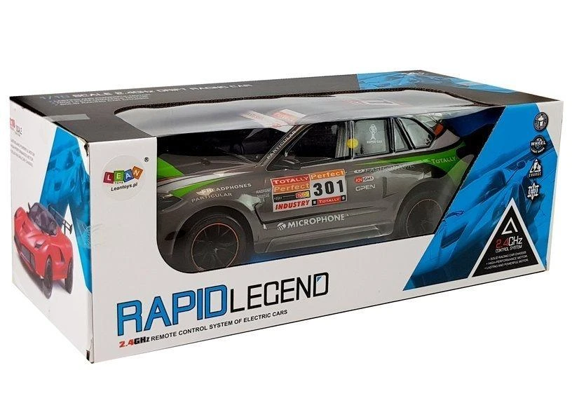 Lean Toys Sportinis automobilis valdomas nuotoliniu būdu Rapid Legend, pilka
