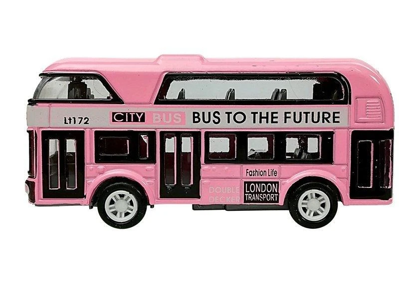 Lean Toys Dviaukštis autobusas su traukimo mechanizmu