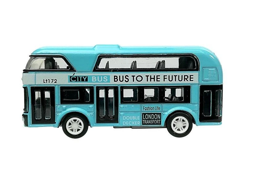 Lean Toys Dviaukštis autobusas su traukimo mechanizmu