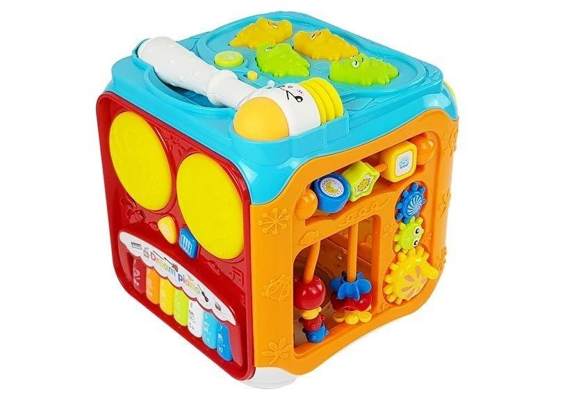Lean Toys Interaktyvus lavinamasis kubas su plaktuku ir pianinu