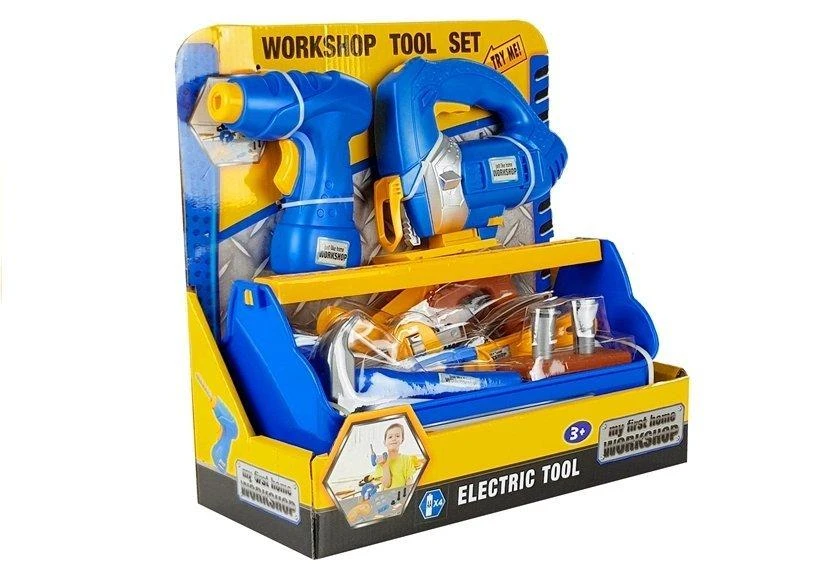 Vaikiškas įrankių rinkinys Lean Toys, plastikinis, mėlynas