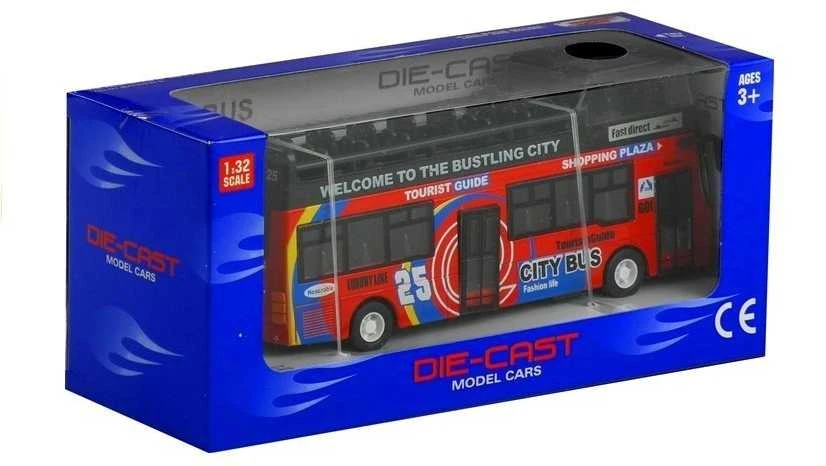 Žaislinis turistinis dviaukštis autobusas Lean Toys, 3 spalvos