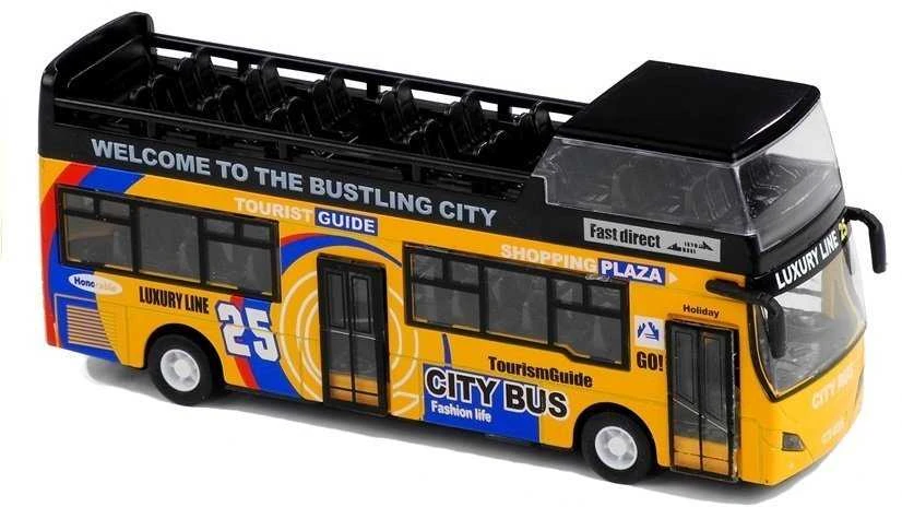 Žaislinis turistinis dviaukštis autobusas Lean Toys, 3 spalvos