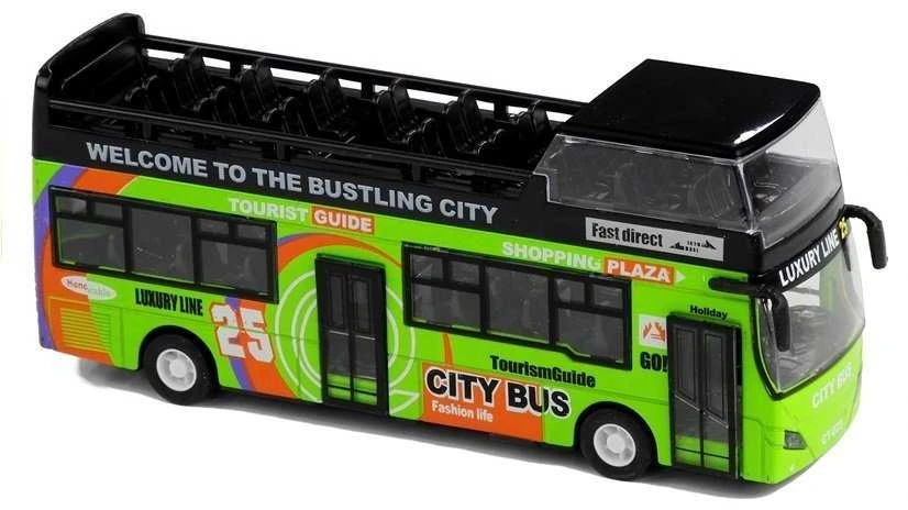 Žaislinis turistinis dviaukštis autobusas Lean Toys, 3 spalvos