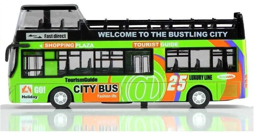 Žaislinis turistinis dviaukštis autobusas Lean Toys, 3 spalvos