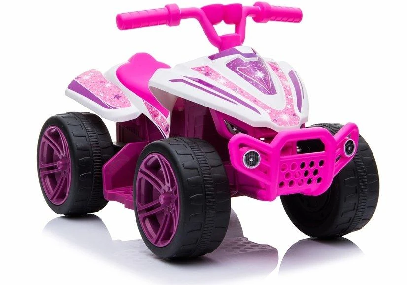 Lean Cars Vaikiškas keturratis baltas-rožinis