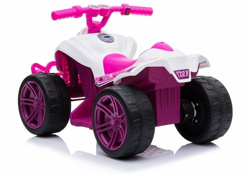 Lean Cars Vaikiškas keturratis baltas-rožinis