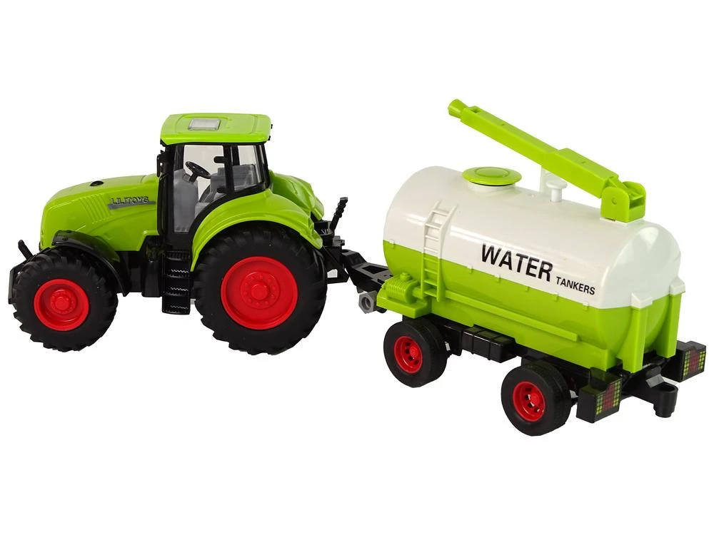 Lean Toys Traktorius su priekaba LeanToys Big Wheels Žalias Farm