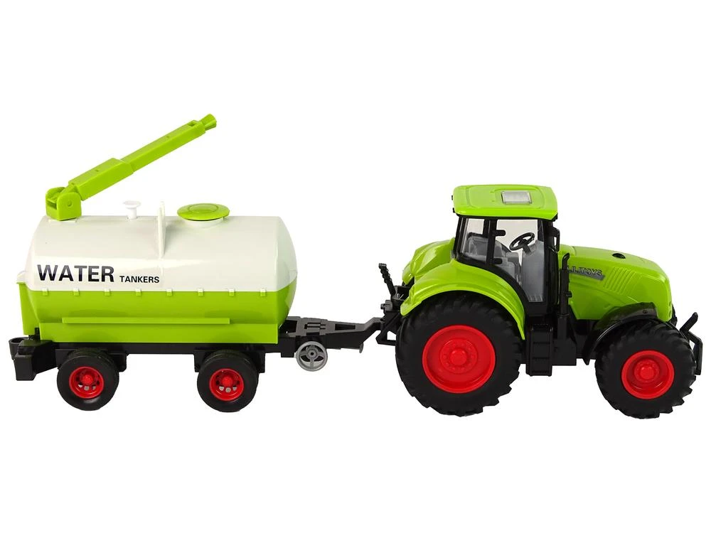 Lean Toys Traktorius su priekaba LeanToys Big Wheels Žalias Farm