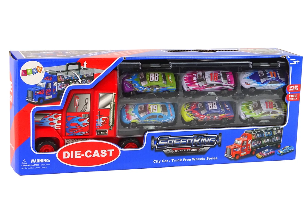 Lean Toys Sunkvežimis su automobiliukais, 12 vnt