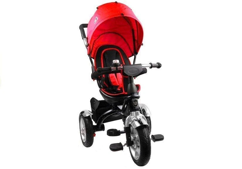 Lean Toys Triratis dviratukas su stogeliu PRO500, raudonas su juodu rėmu