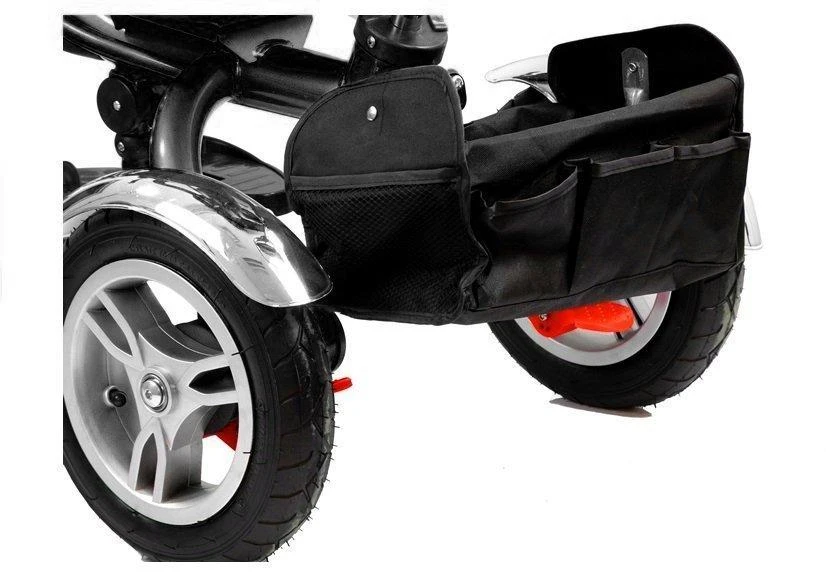 Lean Toys Triratis dviratukas su stogeliu PRO500, raudonas su juodu rėmu