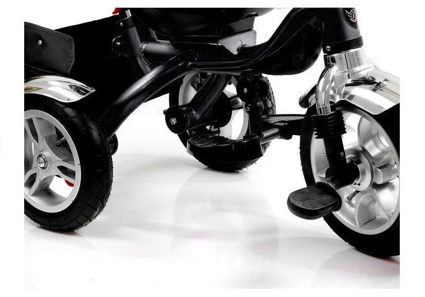 Lean Toys Triratis dviratukas su stogeliu PRO500, raudonas su juodu rėmu