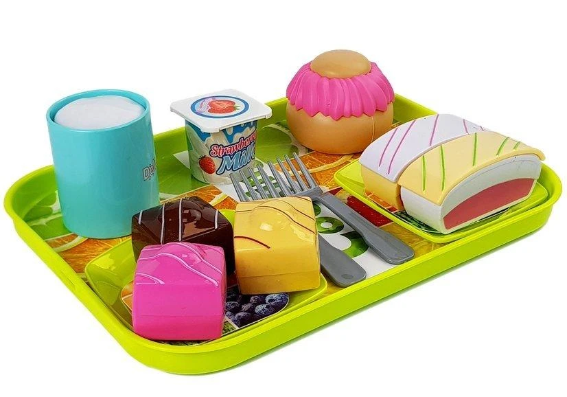 Lean Toys Žaislinis desertų rinkinys su padėklu