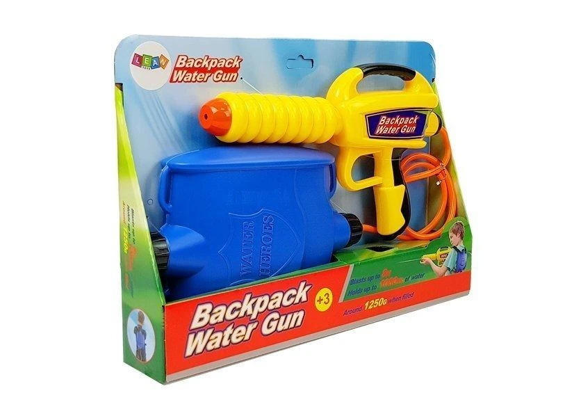 Lean Toys Vandens pistoletas su 1080 ml bakeliu, geltonai mėlynas