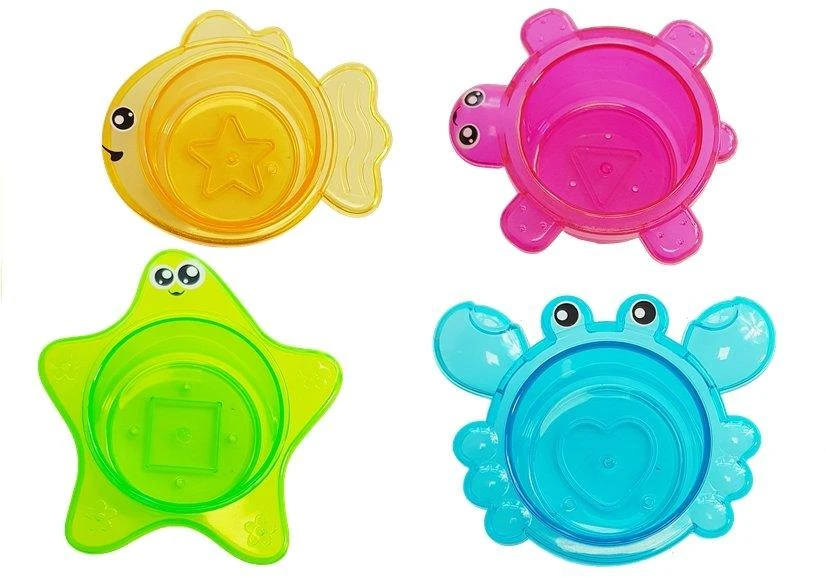 Lean Toys Vonios žaislų rinkinys su vėžliu ir jūros gyvūnais
