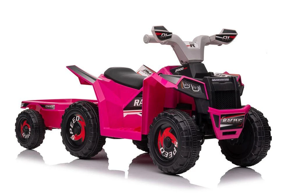 Lean Cars XMX630T Roosa akku nelipyörä, jossa on peräkärry
