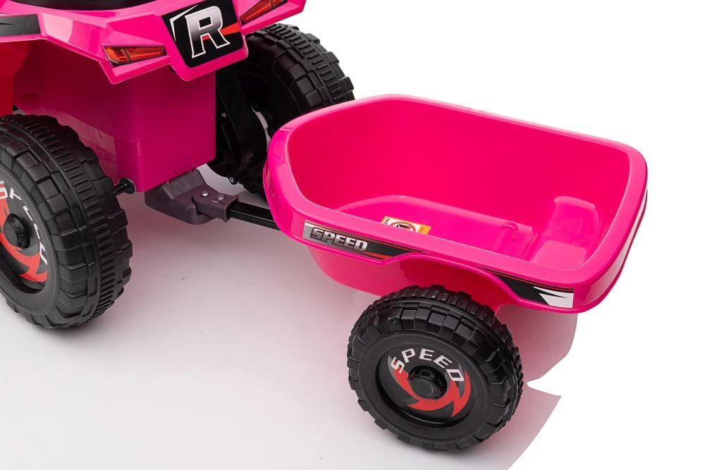 Lean Cars Akumuliatorinis keturratis su priekaba vaikams XMX630T, rožinės spalvos