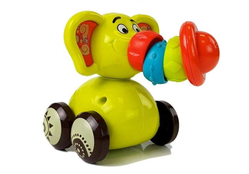 Samochodzik Žaislas vaikams Lean Toys Dramblys su lytėjimo funkcijomis