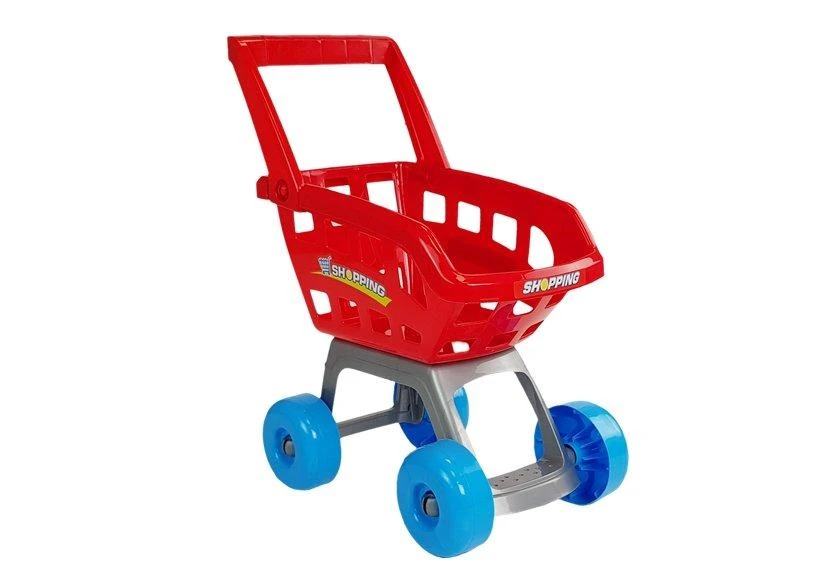 Lean Toys Žaislinė parduotuvė su pirkinių vežimėliu ir kasa, 24 elementai