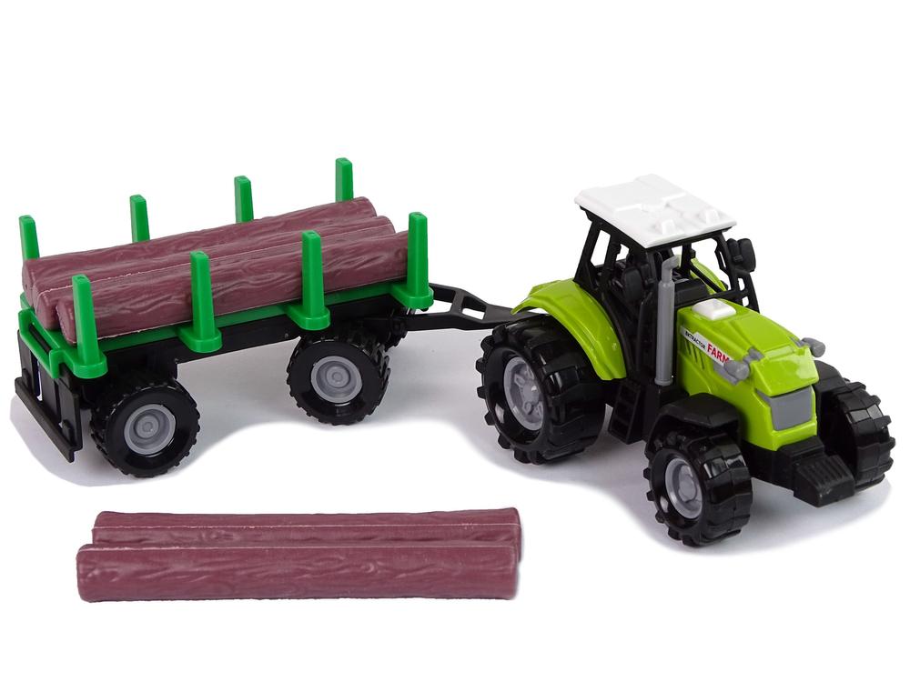 Lean Toys Žaislinis traktorius su priekaba, su garso efektais